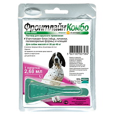 Купить Фронтлайн Комбо капли на холку для собак 20-40 кг пипетка 2,68 мл 1 шт цена