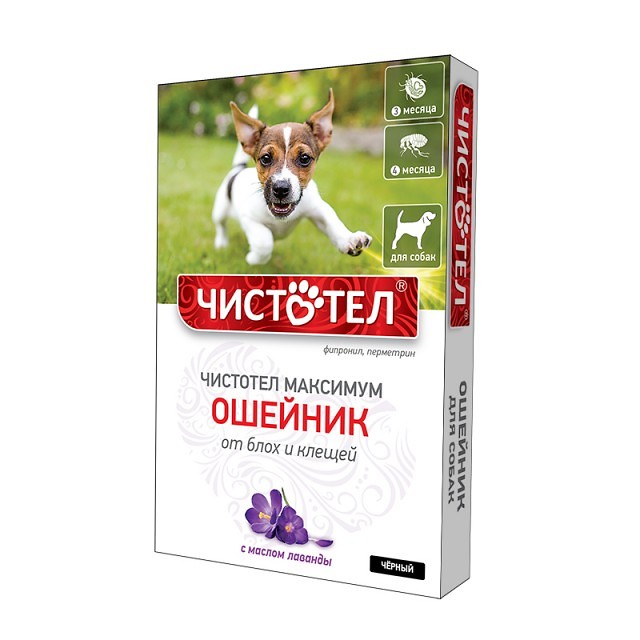 Изображение товара Чистотел Максимум ошейник от блох и клещей для собак 65 см черный Изображение товара Чистотел Максимум ошейник от блох и клещей для собак 65 см черный