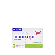 Купить Овостоп капли на холку для кошек 1 мл пипетки 2 шт (вет) цена