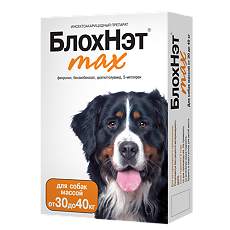 Изображение товара БлохНэт max капли на холку для собак 30-40 кг пипетка раствор для наружного применения 4 мл 1 уп