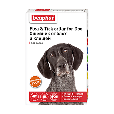 Купить Беафар (Beaphar) Flea & Tick Collar Ошейник для собак оранжевый от блох 6 мес. и клещей 6 мес. 65 см 1 шт. цена
