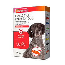 Купить Беафар (Beaphar) Flea & Tick Collar Ошейник для собак оранжевый от блох 6 мес. и клещей 6 мес. 65 см 1 шт. цена