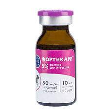 Купить Фортикарб раствор для инъекций 5% фл 10 мл ВЕТЕРИНАРНЫЙ 1 шт цена