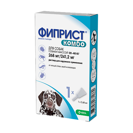 Фиприст Комбо капли на холку для собак 20-40 кг 2,68 мл пипетка 1 шт