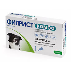 Купить Фиприст Комбо капли на холку для собак 10-20 кг раствор для наружного применения 1,34 мл 1 шт цена