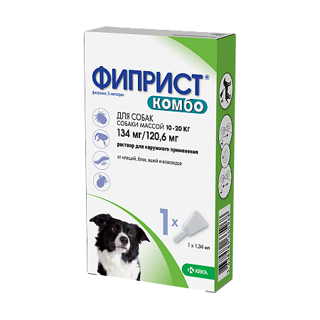 Фиприст Комбо капли на холку для собак 10-20 кг 1,34 мл пипетка 1 шт
