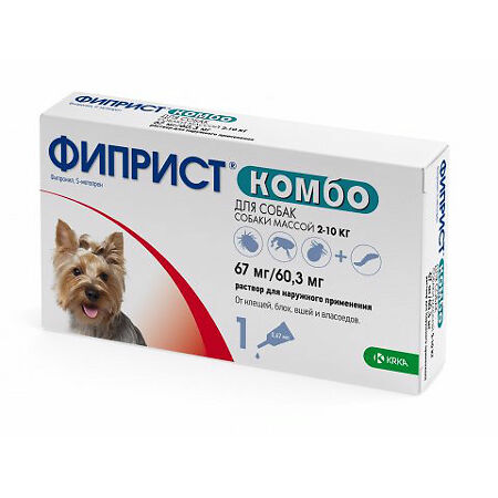 Фиприст Комбо капли на холку для собак 2-10 кг раствор для наружного применения 0,67 мл 1 шт