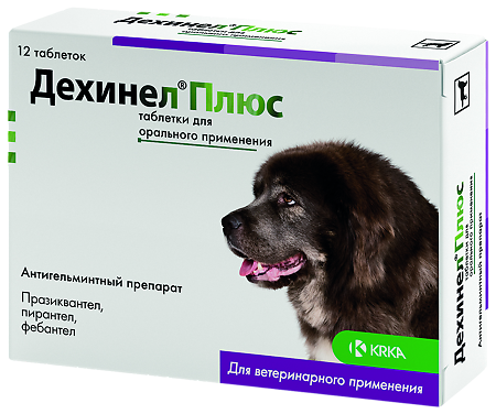 Дехинел Плюс антигельминтик таблетки для собак крупных пород 12 шт