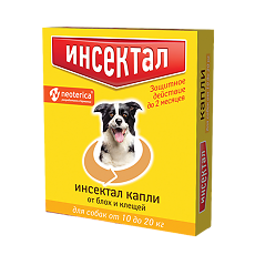 Купить Инсектал капли от блох и клещей для собак от 10 до 20 кг пипетка (ВЕТ) 1,5 мл 1 шт цена