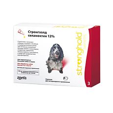 Купить Стронгхолд капли от блох, клещей и гельминтов 12% для собак 10,1-20 кг пипетки 1 мл 3 шт цена