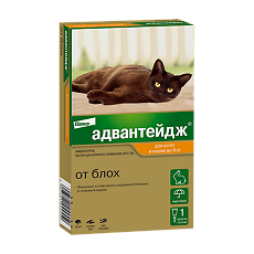 Купить Адвантейдж Капли на холку от блох для котят и кошек до 4 кг пипетка по 0,4 мл 1 шт цена