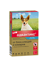 Изображение товара Адвантикс Капли на холку от блох,клещей и комаров для собак от 4 до 10 кг пипетка по 1,0 мл 1 шт