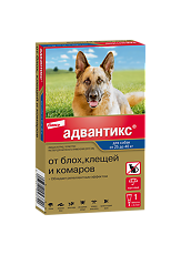 Купить Адвантикс Капли на холку от блох,клещей и комаров для собак от 25 до 40 кг пипетка по 4,0 мл 1 шт цена