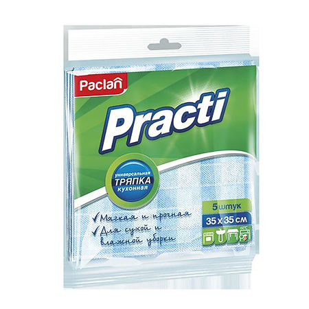 Paclan Practi Салфетка универсальная для сухой и влажной уборки  33 х 35см 5 шт