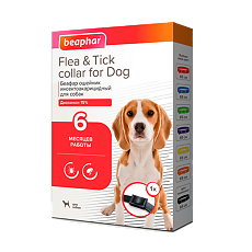 Изображение товара Беафар (Beaphar) Flea & Tick Collar Ошейник для собак черный от блох 6 мес. и клещей 6 мес 65 см