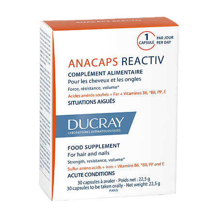 Ducray Аnacaps Реактив для волос и кожи головы капсулы, 30 шт.