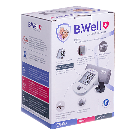 Тонометр B.Well PRO-33 с адаптером 1 шт