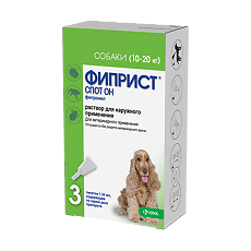 Купить Фиприст Спот Он капли на холку для собак 10-20 кг 1,34 мл 3 шт цена