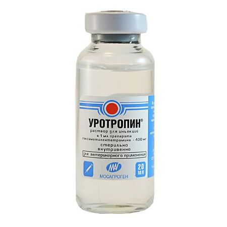 Уротропин раствор для инъекций 40% флакон 20 мл 1 шт (вет)