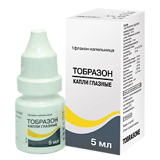 Купить Тобразон капли глазные 0,1%+0,3% фл-кап 5 мл 1 шт цена