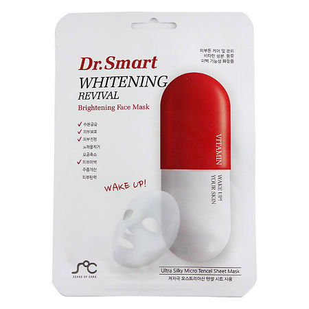 Dr.Smart Whitening Revival Тканевая маска для лица от пигментации  с витаминным комплексом Dr. Smart by Angel Key 1 шт