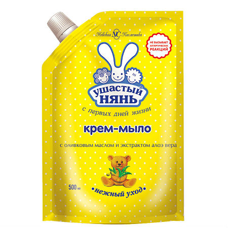 Изображение товара Жидкое мыло Ушастый Нянь с оливковым маслом и алоэ 500 мл гипоаллергенно