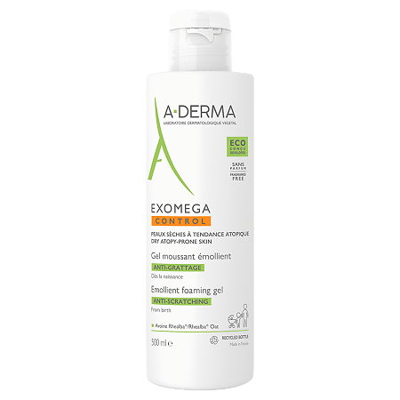 Изображение товара A-Derma Exomega Control Гель смягчающий пенящийся для сухой кожи 500 мл 1 шт