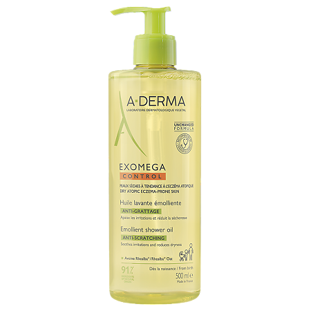 Изображение товара A-Derma Exomega Control Смягчающее масло для душа 500 мл гипоаллергенное