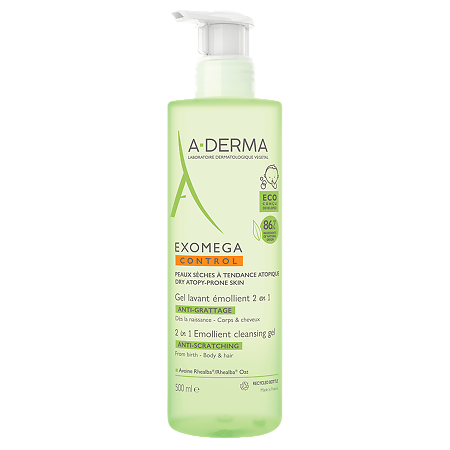 A-Derma Exomega Control смягчающий очищающий гель 2 в 1 для тела и волос 500 мл 1 шт