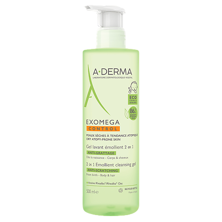 Изображение товара A-Derma Exomega Control Смягчающий очищающий гель 2 в 1 для тела и волос 500 мл 1 шт