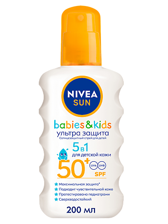 Изображение товара Детский солнцезащитный спрей Nivea Sun Ультра Защита SPF 50+ 200 мл