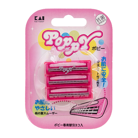 Изображение товара Kai Сменные лезвия к женскому бритв.станку со сменными головками, 2 лезвиями, увлаж.полоской 3 шт