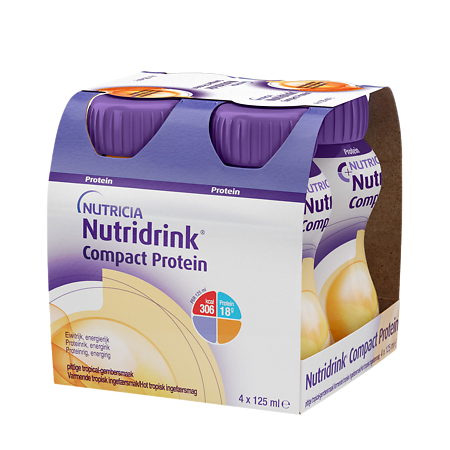 Нутридринк Компакт Протеин бутылочка с согревающим вкусом имбиря и тропических фруктов 125 мл 4 шт