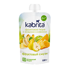 Изображение товара Kabrita Пюре фруктовое с козьими сливками Фруктовый Смузи 100 г 1 шт
