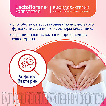 Lactoflorene Холестерол порошок в 2-х камерных пакетах DUOCAM массой по 3,6 г (1,8 г + 1,8 г) 20 шт