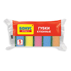 Купить Бонус Губки для посуды кухонные 5 шт цена