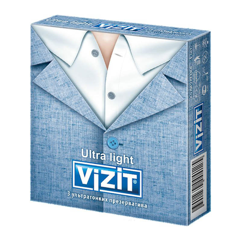 Изображение товара Презервативы VIZIT Ultra light ультратонкие 3 штуки для надежной защиты