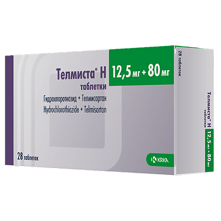 Телмиста Н таблетки 12,5 мг+80 мг 28 шт