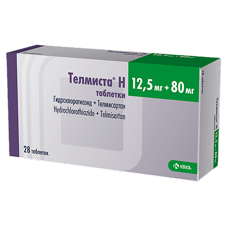 Телмиста Н таблетки 12,5 мг+80 мг 28 шт