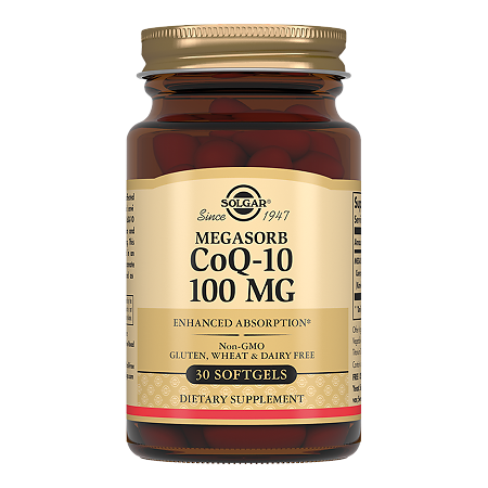 Изображение товара Солгар Коэнзим Q10 100 мг / MEGASORB Co Q-10 100 mg Softgels капсулы массой 433 мг 30 шт