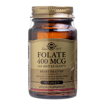 Solgar Фолат 400 мкг Метафолин / Folate 400 mcg (as Metafoline) Tablets таблетки массой 250 мг 50 шт