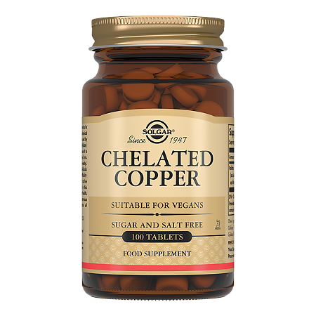 Изображение товара Solgar Хелат Меди 400 мг 100 таблеток для поддержки меди в организме