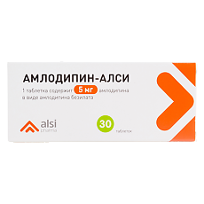 Изображение товара Амлодипин-АЛСИ таблетки 5 мг 30 шт