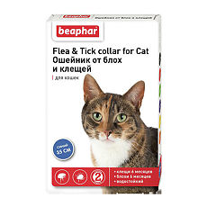 Купить Беафар (Beaphar) Flea & Tick Collar Ошейник для кошек синий от блох 6 мес. и клещей 6 мес. 35 см цена