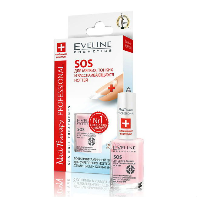 Изображение товара Укрепляющий витаминный препарат для ногтей Eveline Nail Therapy Professional SOS 12 мл Изображение товара Укрепляющий витаминный препарат для ногтей Eveline Nail Therapy Professional SOS 12 мл