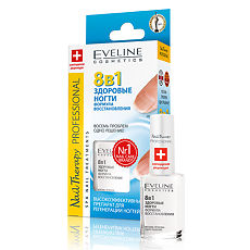 Купить Eveline Nail Therapy Professional Здоровые ногти 8 в 1 Формула интенсивного восстановления 12 мл 1 шт цена