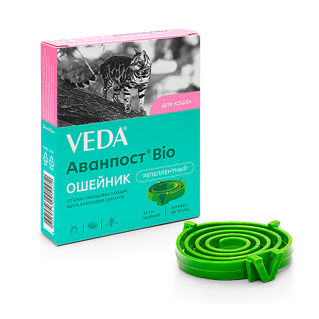 Аванпост Bio Ошейник репеллентный для кошек зеленый 35 см 1 шт