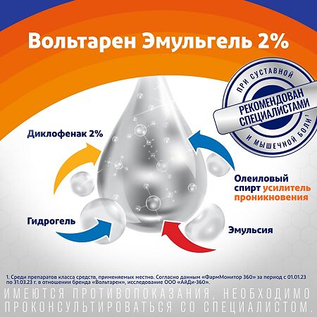 Вольтарен Эмульгель гель для наружного применения 2 % 150 г 1 шт