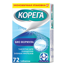 Купить Корега Биоформула таблетки для очищения зубных протезов 72 шт цена
