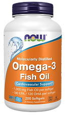 Изображение товара Now Омега-3 / Omega-3 1000 мг капсулы массой 1382 мг 200 шт